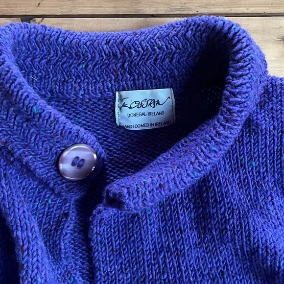 Rossan Knitwear Irish wool cardigan sweater - Picture 2 of 3